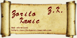 Zorilo Kanić vizit kartica